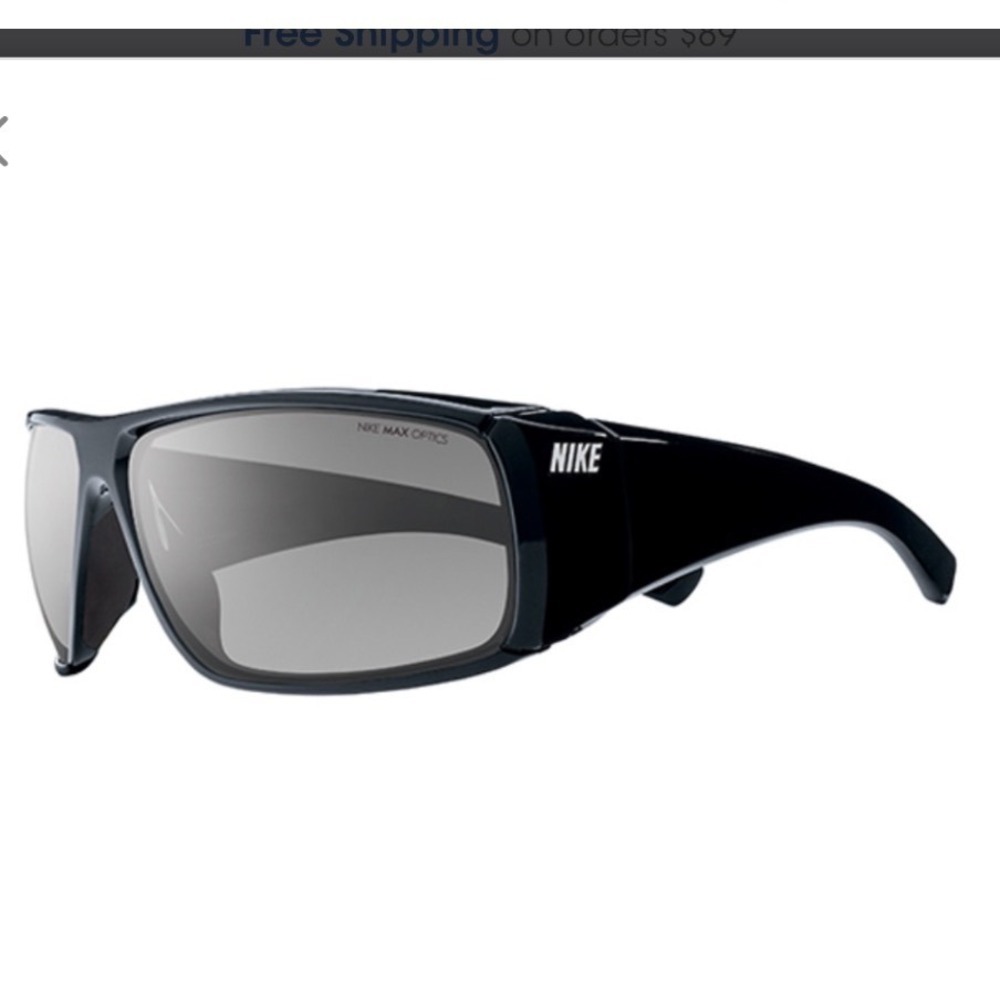 Nike Wrapstar EV0703 002 Polarized Sunglasses Matte Black Silver Mens Sport Wrap
